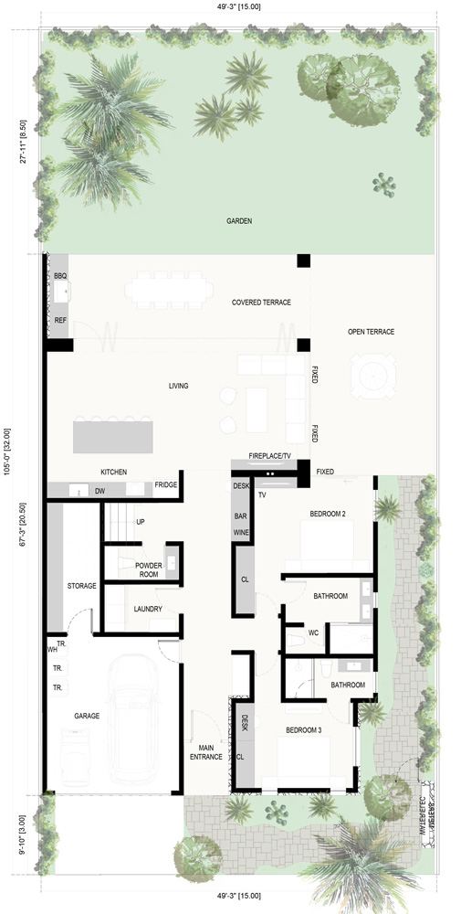 floor plans casa 2B - level 1