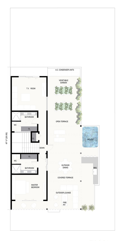 floor plans casa 2B - level 1