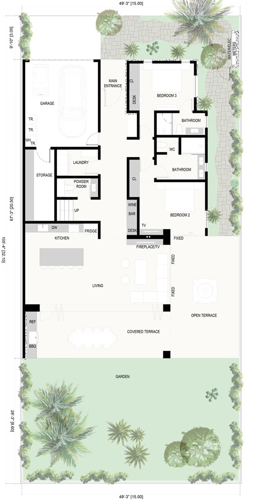 floor plans casa 3B - level 1
